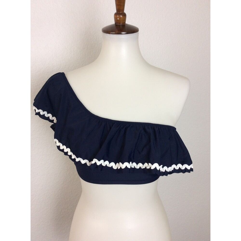 J. Crew Factory Swim Bikini Top One Shoulder Rickrack Swimwear
